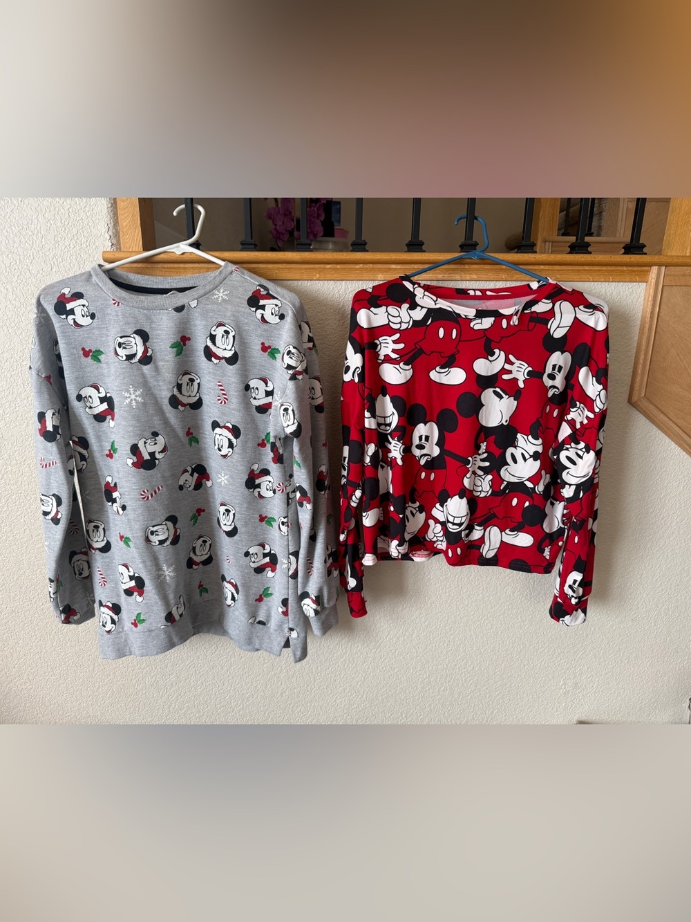 Disney Mickey Mouse Sleepwear Tops Bundle Adult Large Holidays